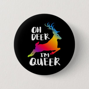 Oh Deer Queer Pride Minimal Artistic Style Button