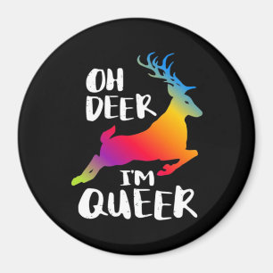 Oh Deer Queer Pride Minimal Artistic Style Magnet