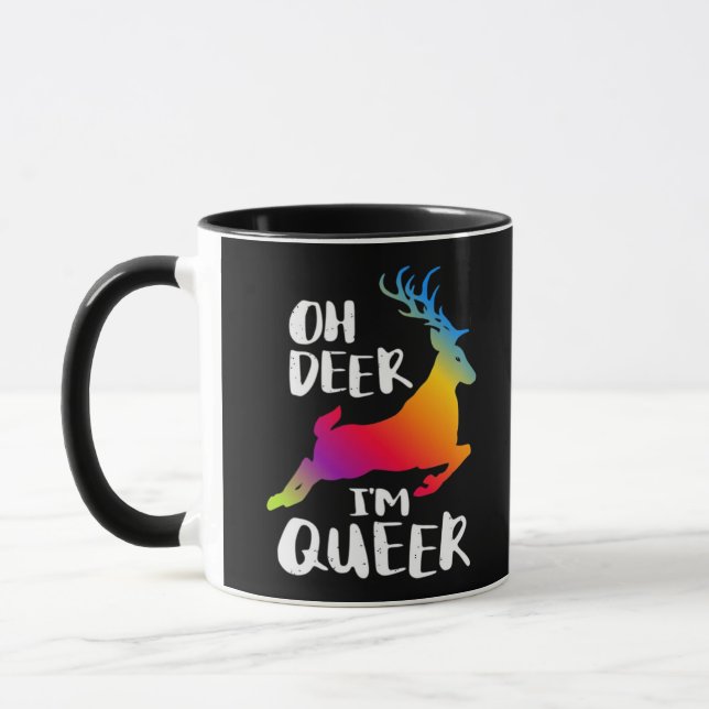 Oh Deer Queer Pride Minimal Artistic Style Mug (Left)