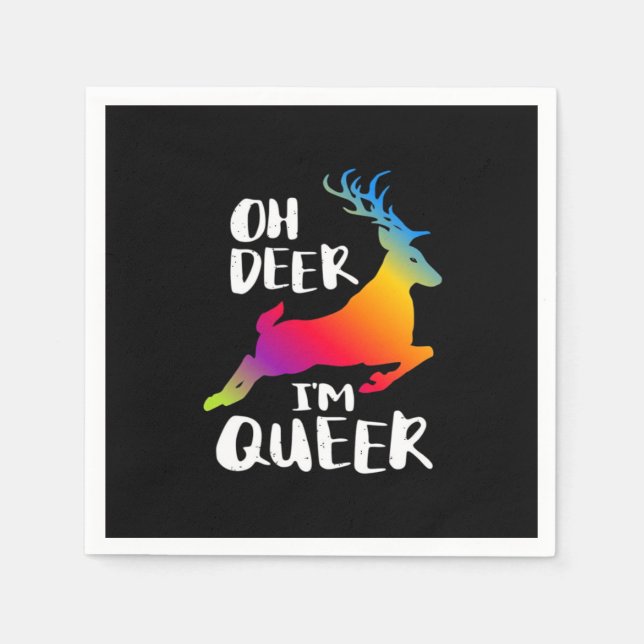 Oh Deer Queer Pride Minimal Artistic Style  Napkins (Front)