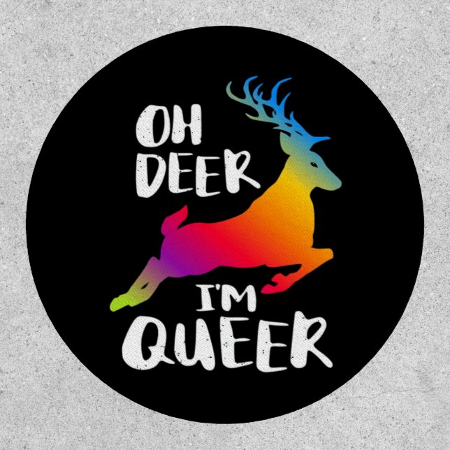Oh Deer Queer Pride Minimal Artistic Style  Patch (Front)