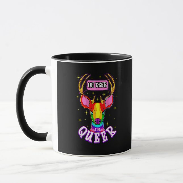 Oh Deer Queer Pride Month Celebration Gift Mug (Left)