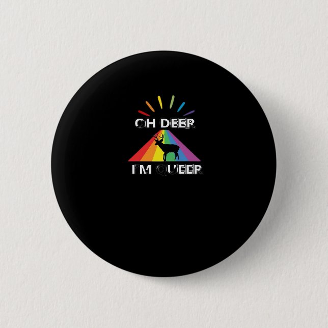 Oh Deer Queer Trendy Aesthetic Design  Button (Front)