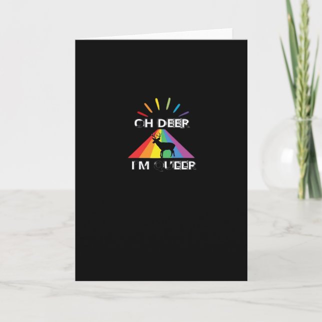 Oh Deer Queer Trendy Aesthetic Design Card (Front)