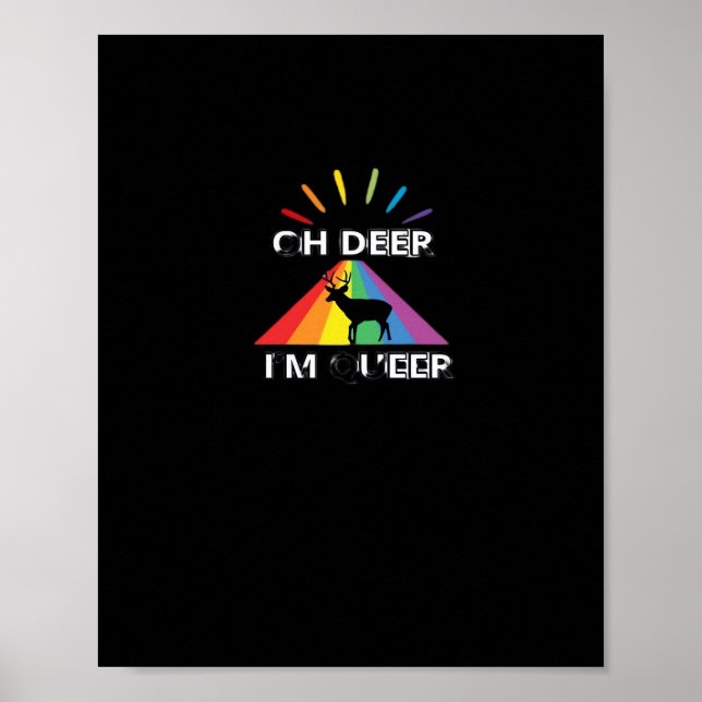 Oh Deer Queer Trendy Aesthetic Design  Poster (Front)