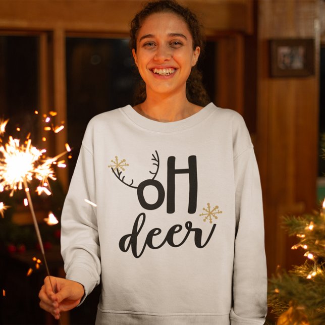 Oh Deer Reindeer Antlers Funny Christmas T-Shirt (Creator Uploaded)