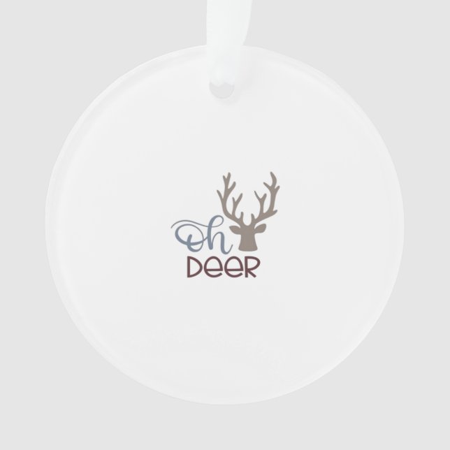 Oh Deer Retro Classic Design Acrylic Ornament (Front)