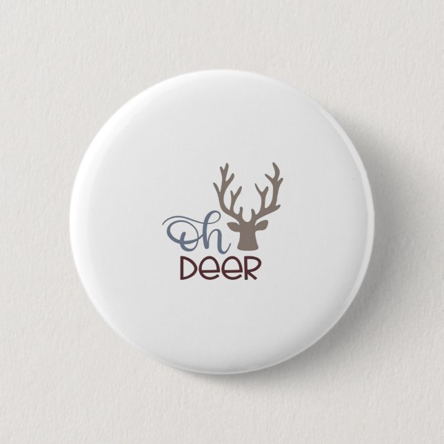 Oh Deer Retro Classic Design  Button (Front)