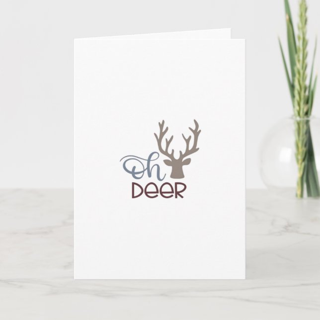 Oh Deer Retro Classic Design Folded Greeting Card (Front)