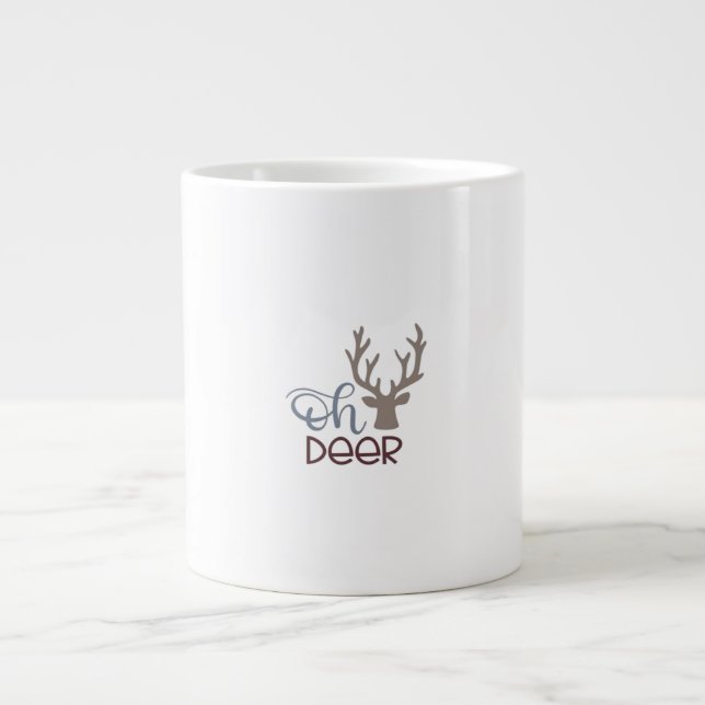 Oh Deer Retro Classic Design  Giant Coffee Mug (Front)