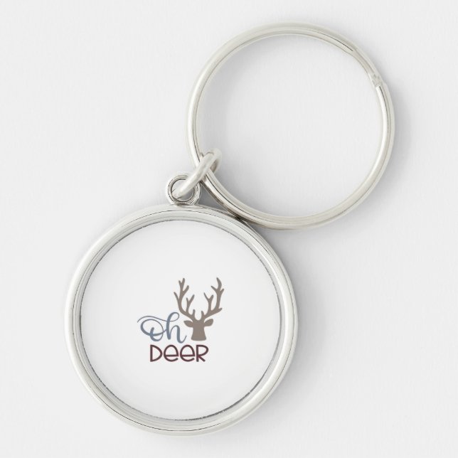 Oh Deer Retro Classic Design  Keychain (Front)
