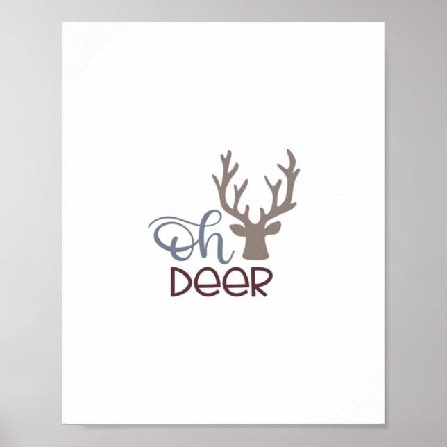 Oh Deer Retro Classic Design Poster (Front)