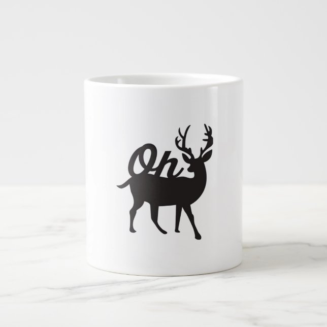Oh Deer Retro Classic Vibe  Giant Coffee Mug (Front)