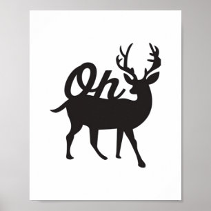 Oh Deer Retro Classic Vibe Poster