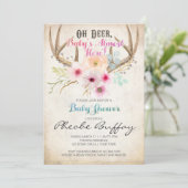 Oh Deer Rustic Baby Shower Invitation (Standing Front)