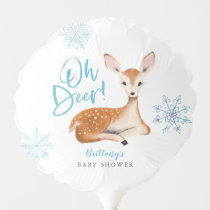 Oh Deer Rustic Blue Woodland Baby Shower Balloon