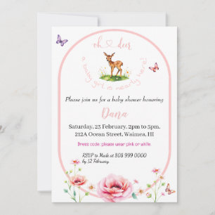 Oh Deer she’s nearly here baby shower Invitation