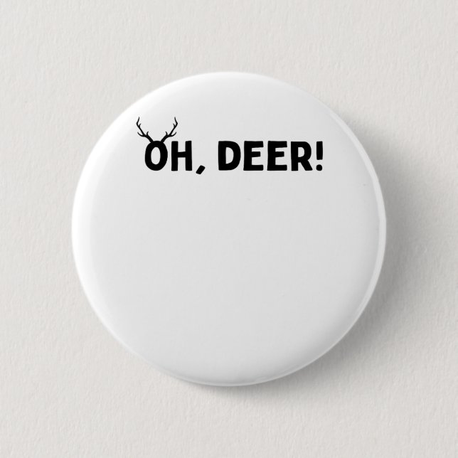 Oh Deer Simple Aesthetic  Button (Front)