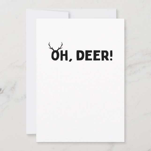 Oh Deer Simple Aesthetic Flat Holiday Card (Front)
