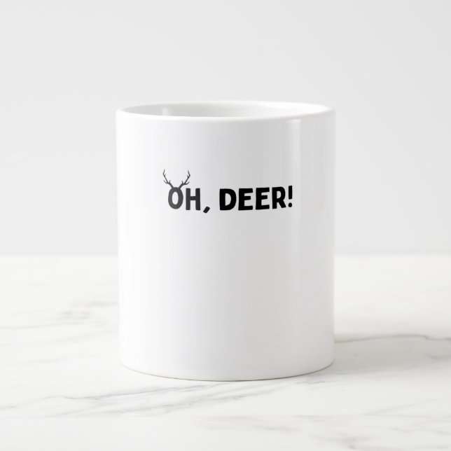 Oh Deer Simple Aesthetic  Giant Coffee Mug (Front)