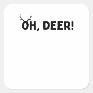 Oh Deer Simple Aesthetic Square Sticker
