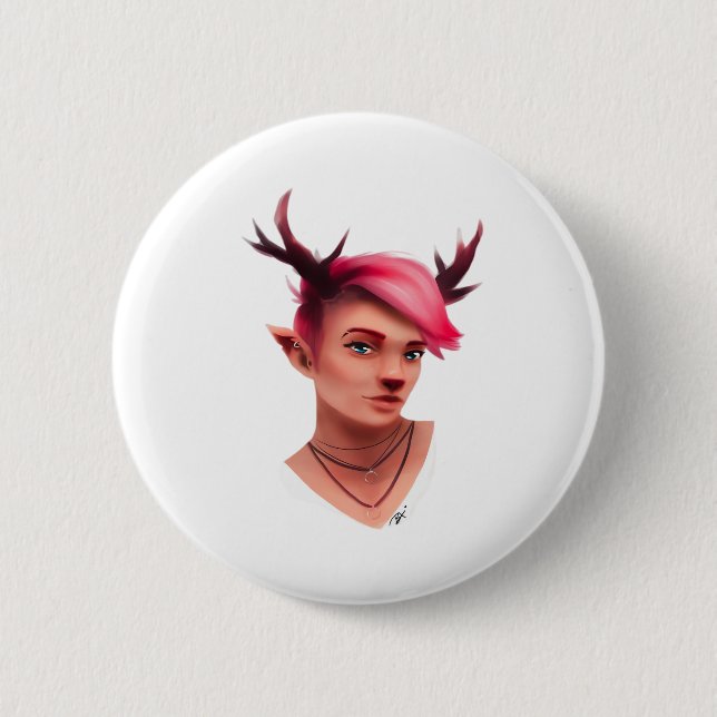 Oh Deer Simple Creative Style  Button (Front)