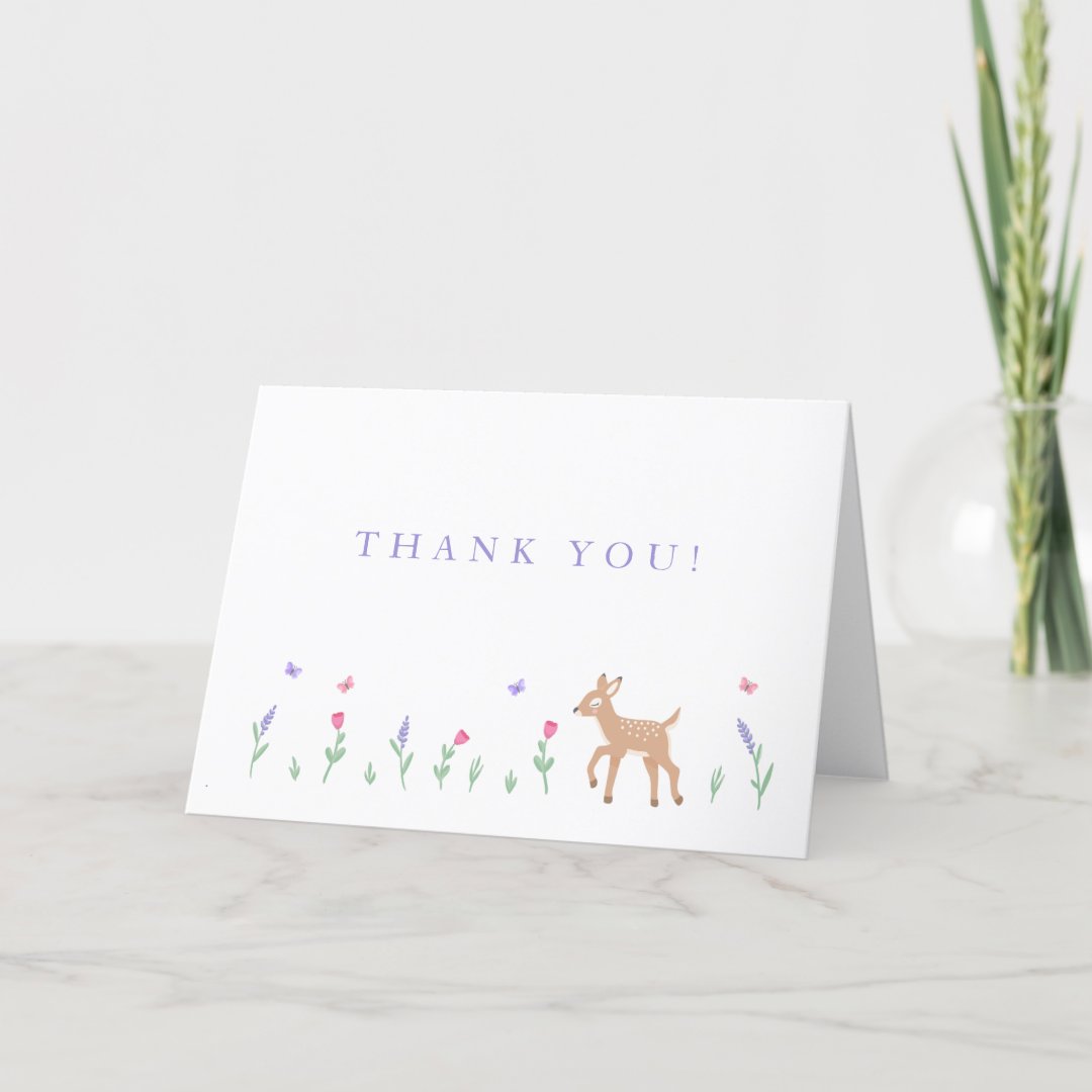 Oh Deer Thank You Baby Shower Card | Zazzle