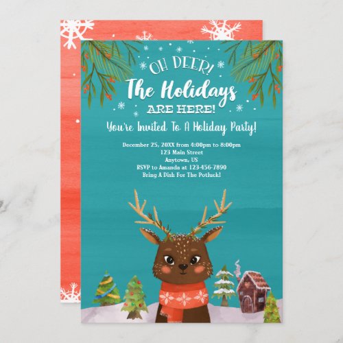 Oh Deer The Holidays Are Here Invitation
