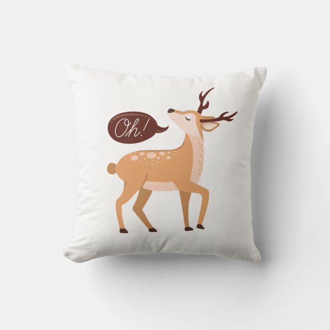 Oh Deer Throw Pillow (Front)