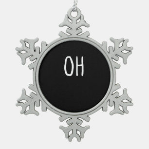 Oh Deer Trendy Halloween Style Snowflake Pewter Christmas Ornament