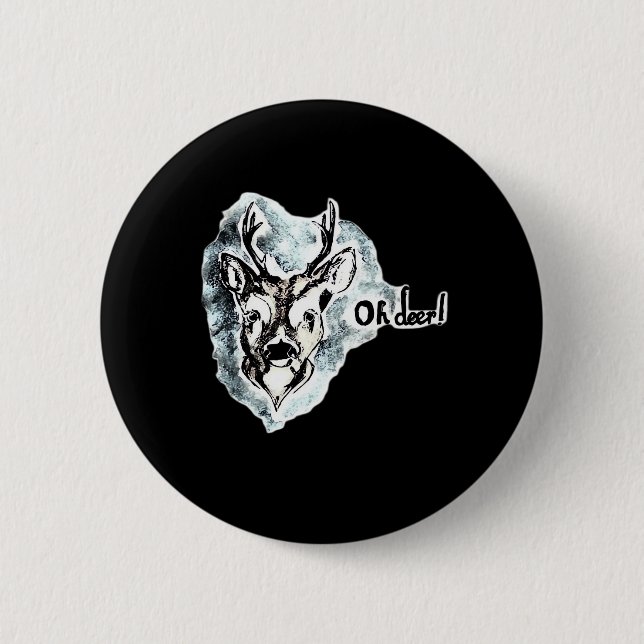 Oh Deer Trendy Modern Style  Button (Front)