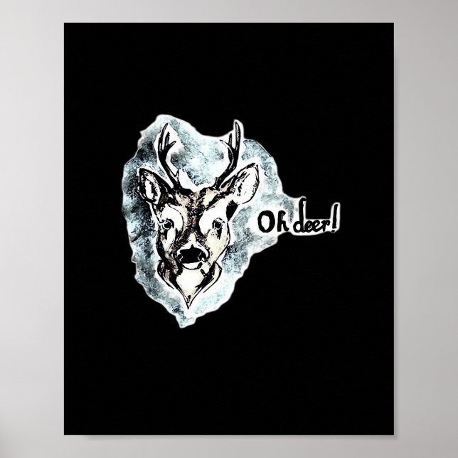 Oh Deer Trendy Modern Style  Poster (Front)