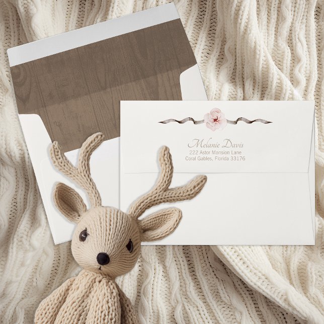 Oh Deer Watercolor Baby Shower Envelope – Woodland (Oh Deer Themed Baby Shower Envelope)