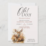 Oh Deer! Watercolor Fawn and Doe Baby Shower  Invitation
