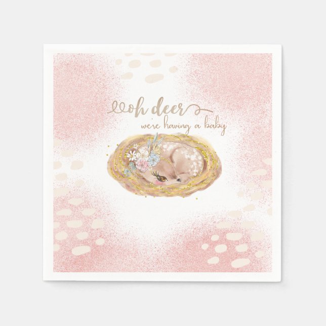 Oh Deer We're having a baby Napkins (Front)