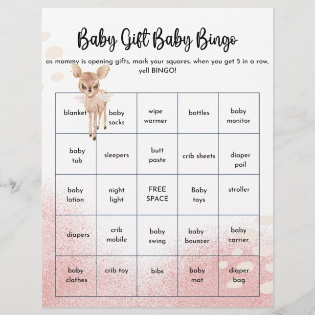 Oh Deer We're having a baby shower Games Flyer (Front)
