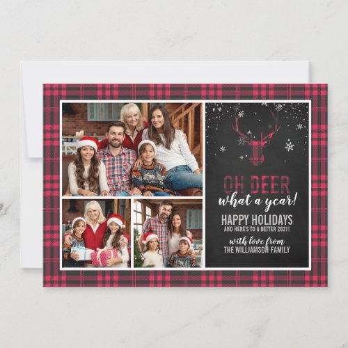 Oh Deer What A Year  3 Photos Christmas 2020 Holiday Card