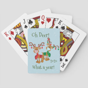 Oh Deer What a Year Christmas Pandemic 2020 Poker Cards