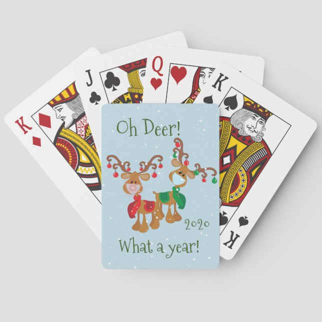 Oh Deer What a Year Christmas Pandemic 2020 Poker Cards (Back)