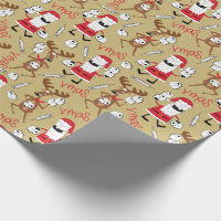 Oh Deer What a Year Christmas Pattern Wrapping Paper