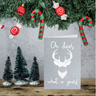 Oh Deer, What A Year! Funny Christmas Foil Card