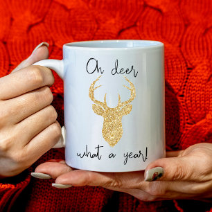 Oh Deer, What A Year! Funny Christmas Holiday Coffee Mug