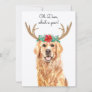 Oh Deer What A Year Funny Golden Retriever Dog  Holiday Card
