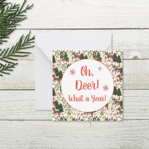 Oh, Deer What a Year Funny Holiday Note Card