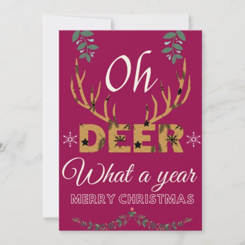 Oh deer what a year Merry Christmas Holiday Card