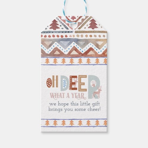 Oh Deer What a Year Nordic Fairisle Christmas Tree Gift Tags