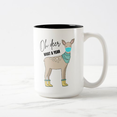 Oh Deer What A Year Two Toned Mug 