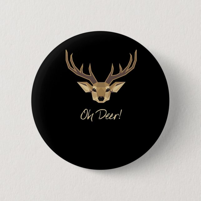Oh Deer Whimsical Artistic Expression  Button (Front)