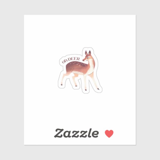 Oh Deer Whimsical Creative Design  Sticker (Sheet)