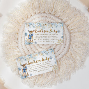 Oh Deer Winter Baby Boy Shower Books Enclosure Card